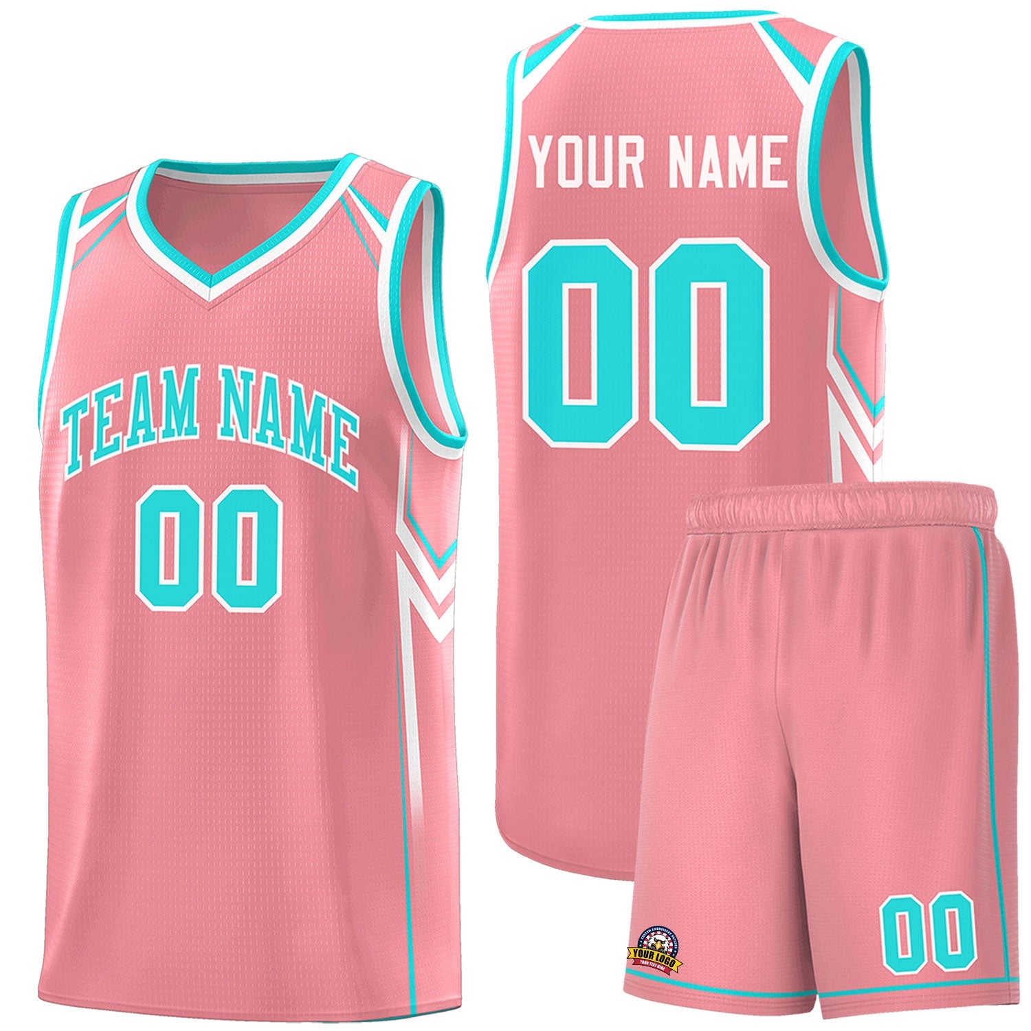 Custom Light Pink Arrow Graffiti Pattern Sports Uniform Basketball Jersey