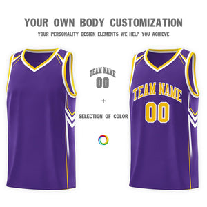 Custom Purple Arrow Graffiti Pattern Sports Uniform Basketball Jersey