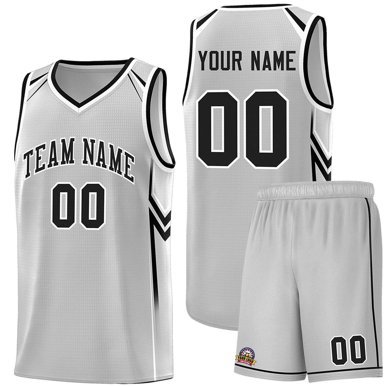 Custom Gray Arrow Graffiti Pattern Sports Uniform Basketball Jersey