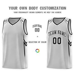 Custom Gray Arrow Graffiti Pattern Sports Uniform Basketball Jersey