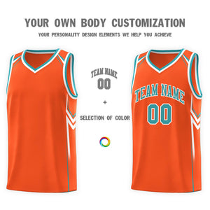 Custom Orange Arrow Graffiti Pattern Sports Uniform Basketball Jersey