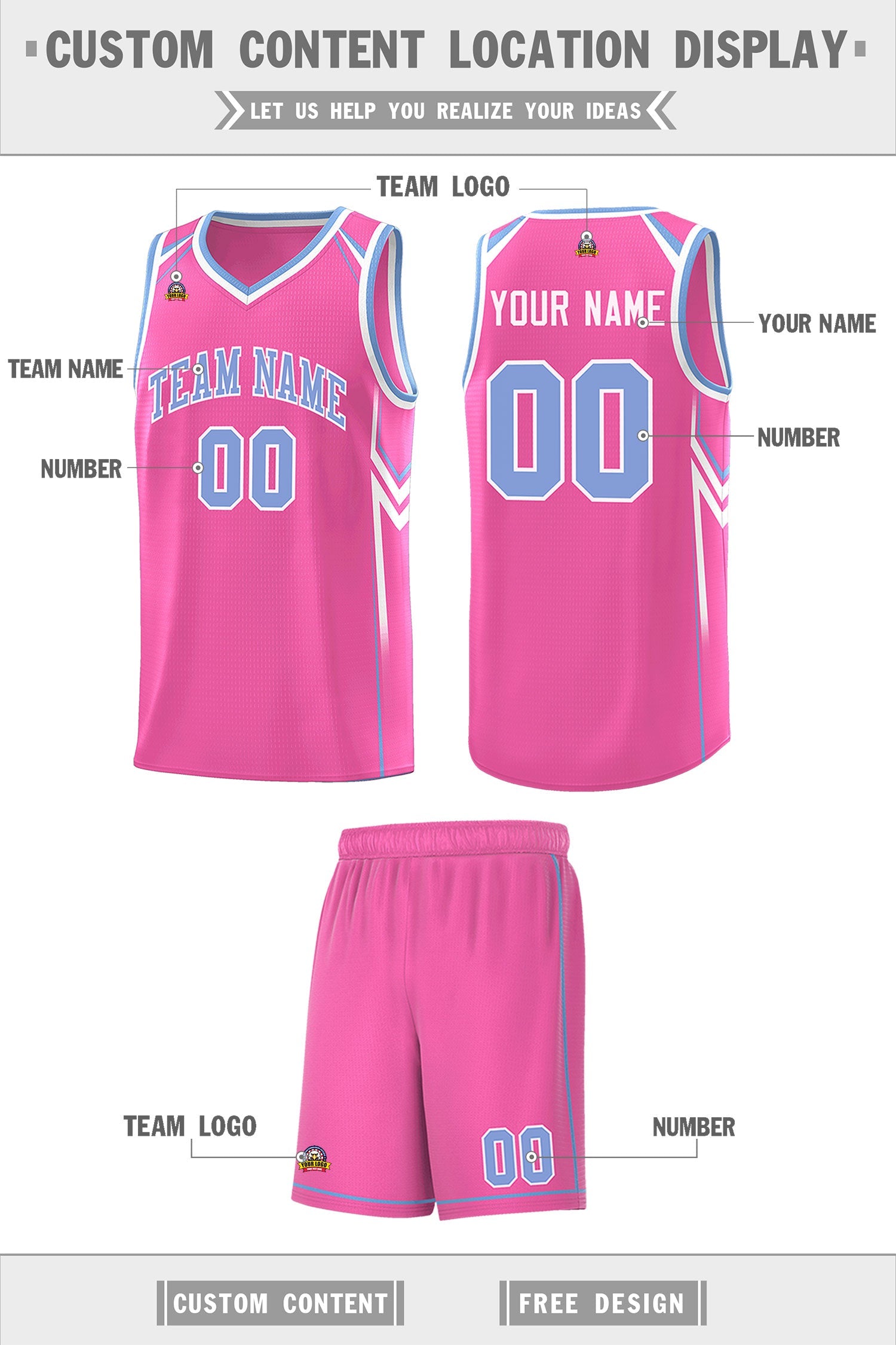 Custom Pink Arrow Graffiti Pattern Sports Uniform Basketball Jersey