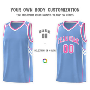 Custom Light Blue Arrow Graffiti Pattern Sports Uniform Basketball Jersey