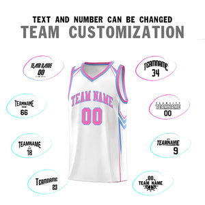 Custom White Arrow Graffiti Pattern Sports Uniform Basketball Jersey