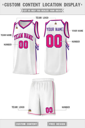 Custom White Arrow Graffiti Pattern Sports Uniform Basketball Jersey