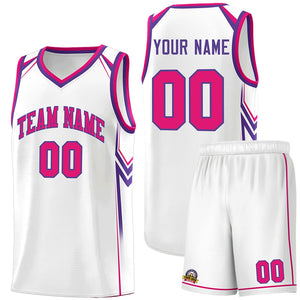 Custom White Arrow Graffiti Pattern Sports Uniform Basketball Jersey