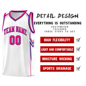 Custom White Arrow Graffiti Pattern Sports Uniform Basketball Jersey