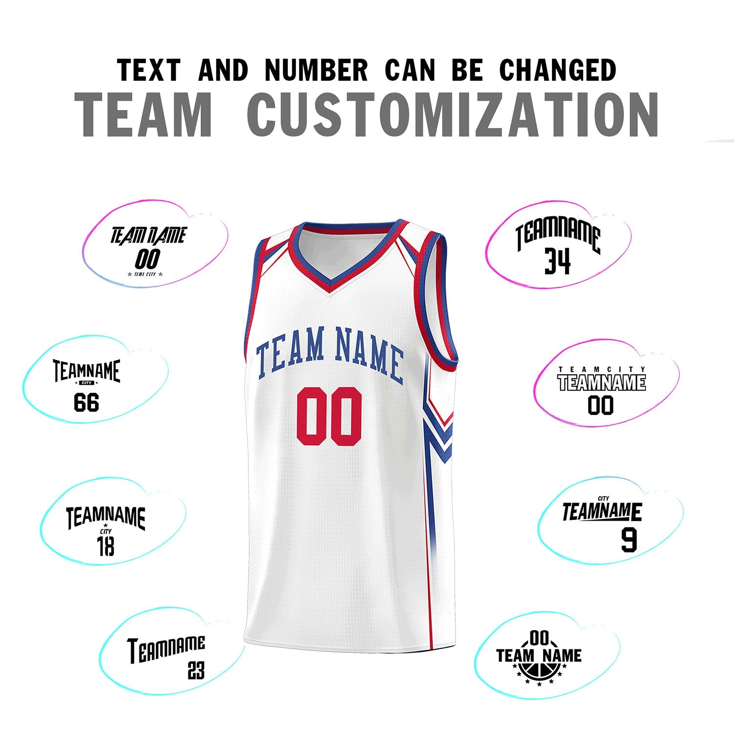 Custom White Arrow Graffiti Pattern Sports Uniform Basketball Jersey