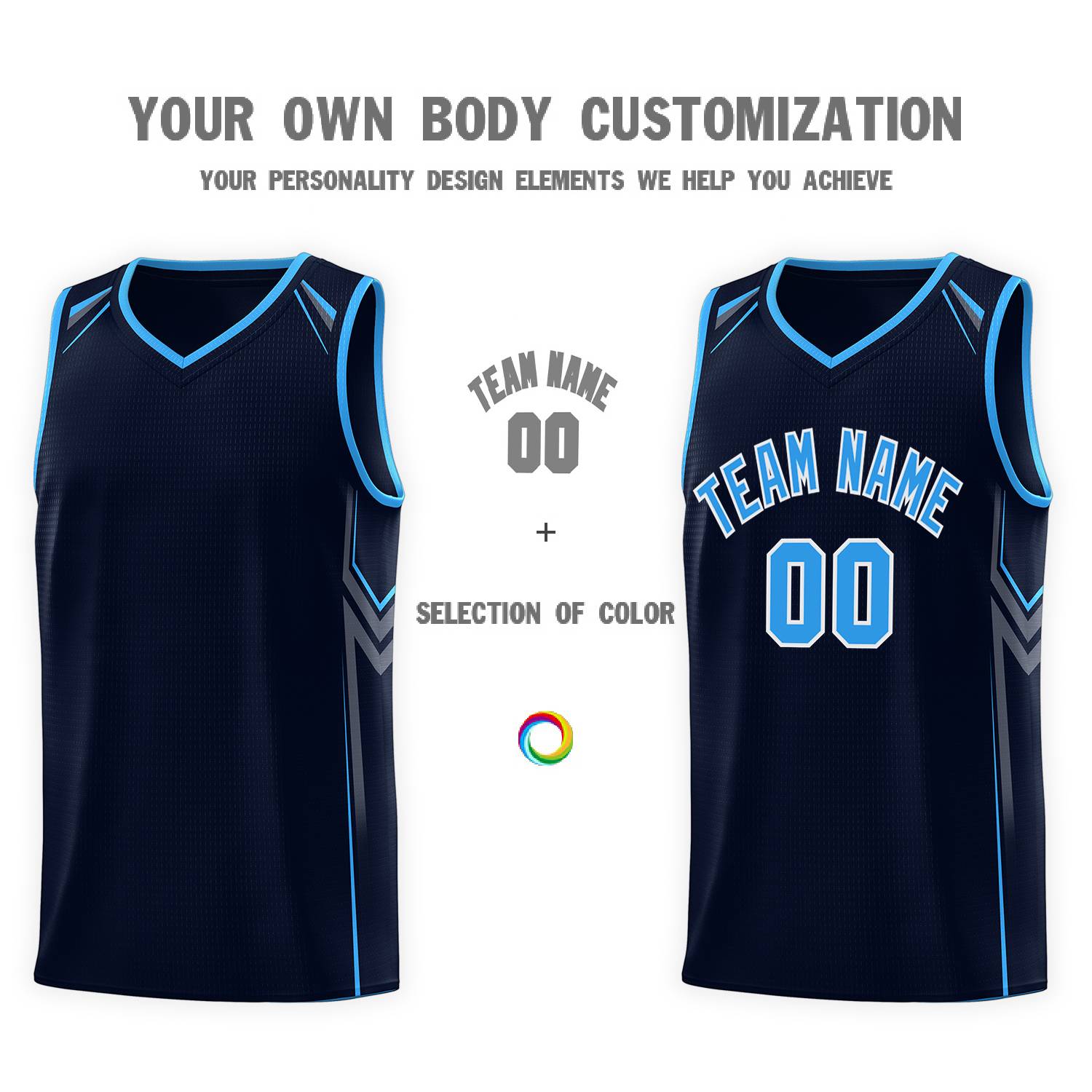 Custom Navy Arrow Graffiti Pattern Sports Uniform Basketball Jersey