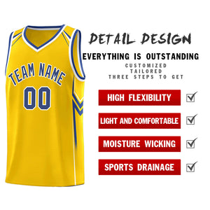 Custom Gold Arrow Graffiti Pattern Sports Uniform Basketball Jersey