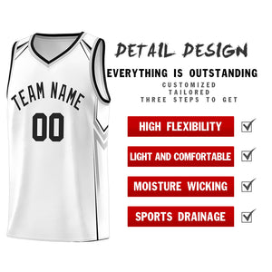 Custom White Arrow Graffiti Pattern Sports Uniform Basketball Jersey