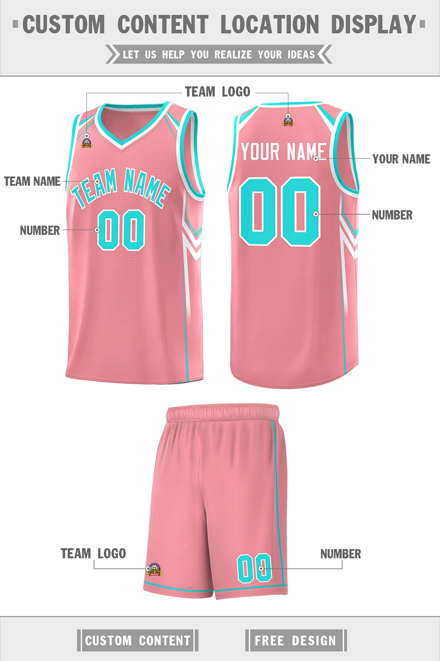 Custom Light Pink Arrow Graffiti Pattern Sports Uniform Basketball Jersey