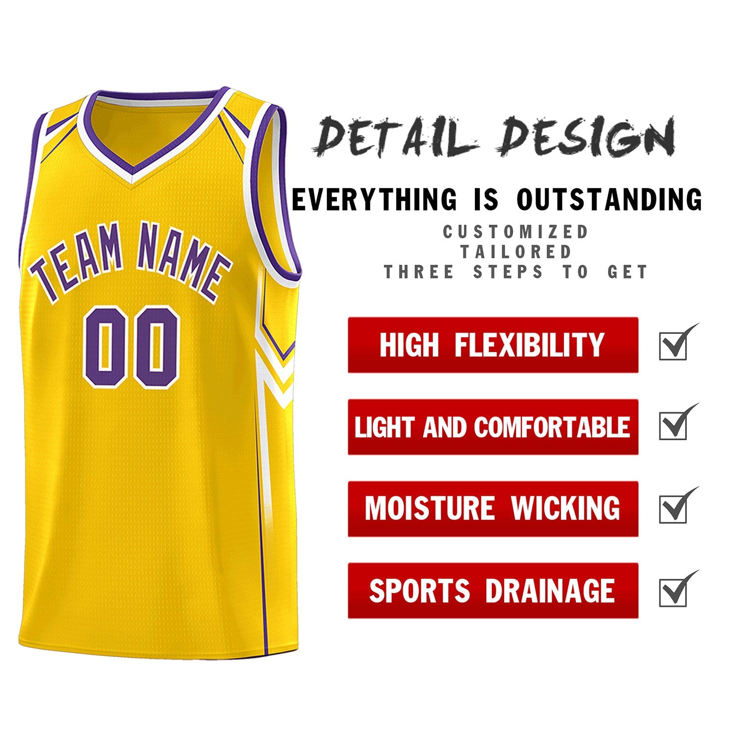 Custom Gold Arrow Graffiti Pattern Sports Uniform Basketball Jersey