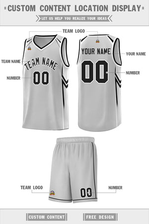 Custom Gray Arrow Graffiti Pattern Sports Uniform Basketball Jersey