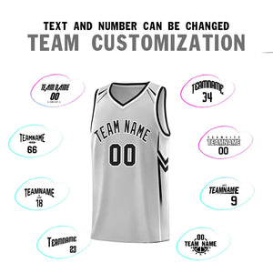 Custom Gray Arrow Graffiti Pattern Sports Uniform Basketball Jersey