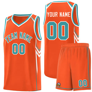 Custom Orange Arrow Graffiti Pattern Sports Uniform Basketball Jersey