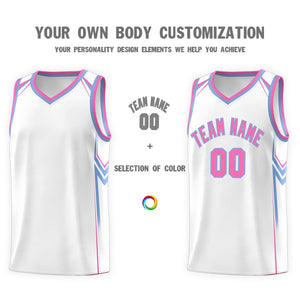 Custom White Arrow Graffiti Pattern Sports Uniform Basketball Jersey