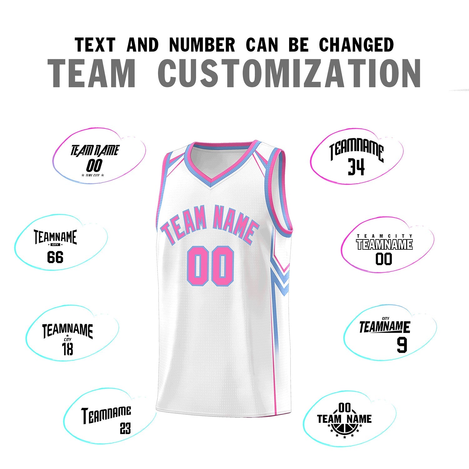 Custom White Arrow Graffiti Pattern Sports Uniform Basketball Jersey