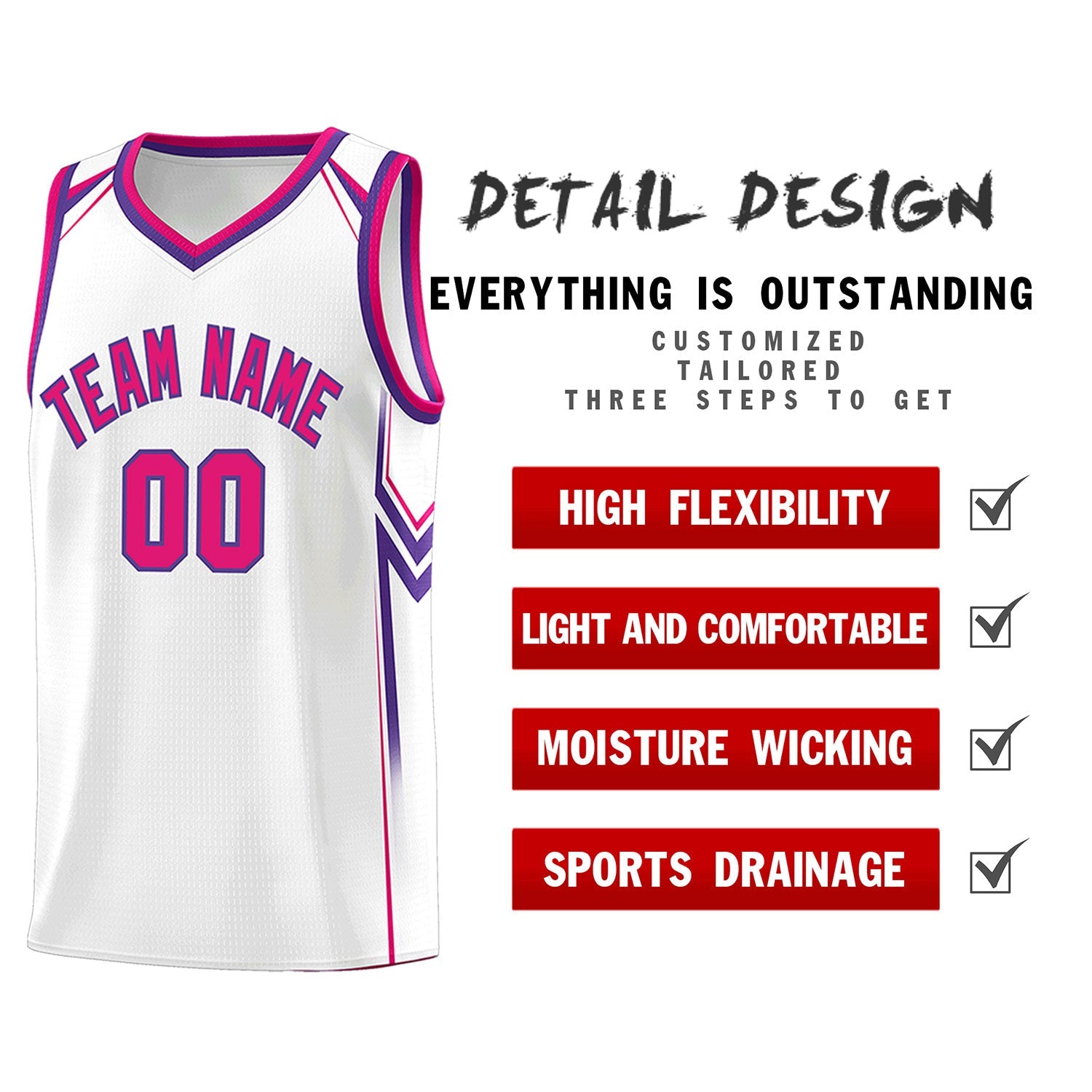 Custom White Arrow Graffiti Pattern Sports Uniform Basketball Jersey