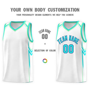 Custom White Arrow Graffiti Pattern Sports Uniform Basketball Jersey