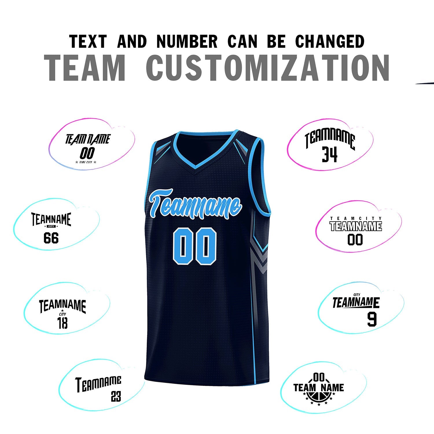 Custom Navy Arrow Graffiti Pattern Sports Uniform Basketball Jersey