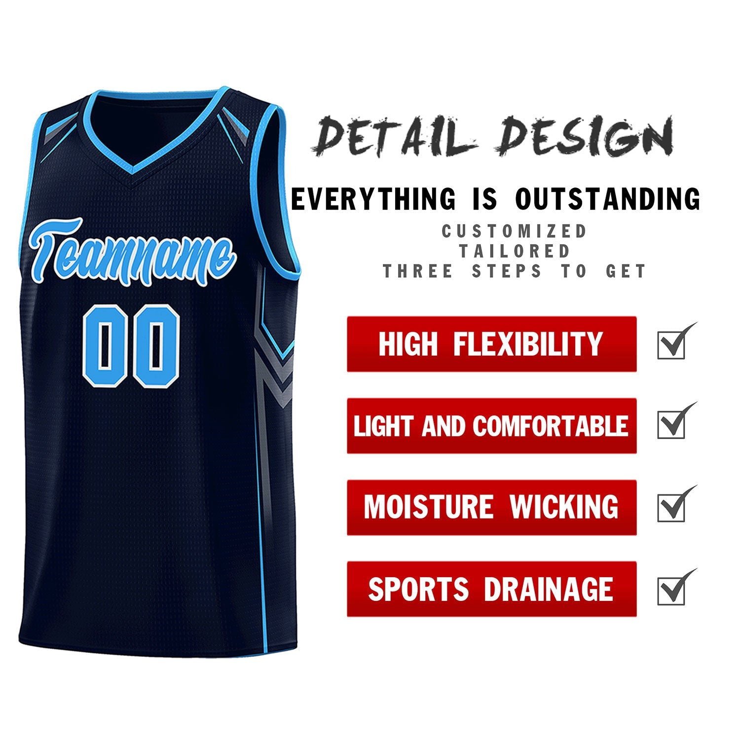 Custom Navy Arrow Graffiti Pattern Sports Uniform Basketball Jersey