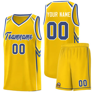 Custom Gold Arrow Graffiti Pattern Sports Uniform Basketball Jersey