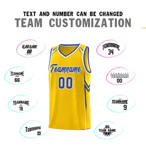 Custom Gold Arrow Graffiti Pattern Sports Uniform Basketball Jersey