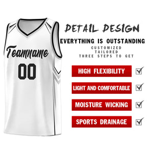 Custom White Arrow Graffiti Pattern Sports Uniform Basketball Jersey