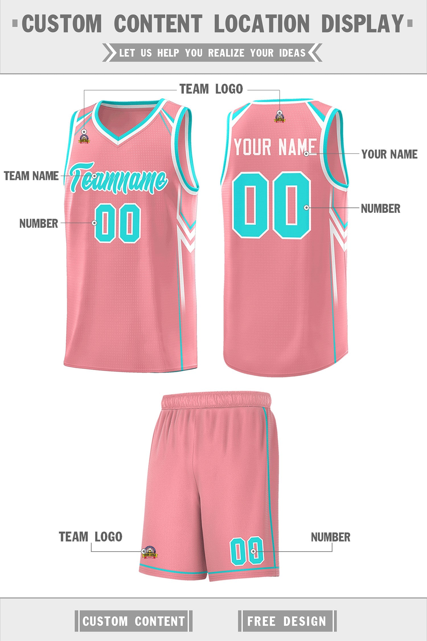 Custom Light Pink Arrow Graffiti Pattern Sports Uniform Basketball Jersey