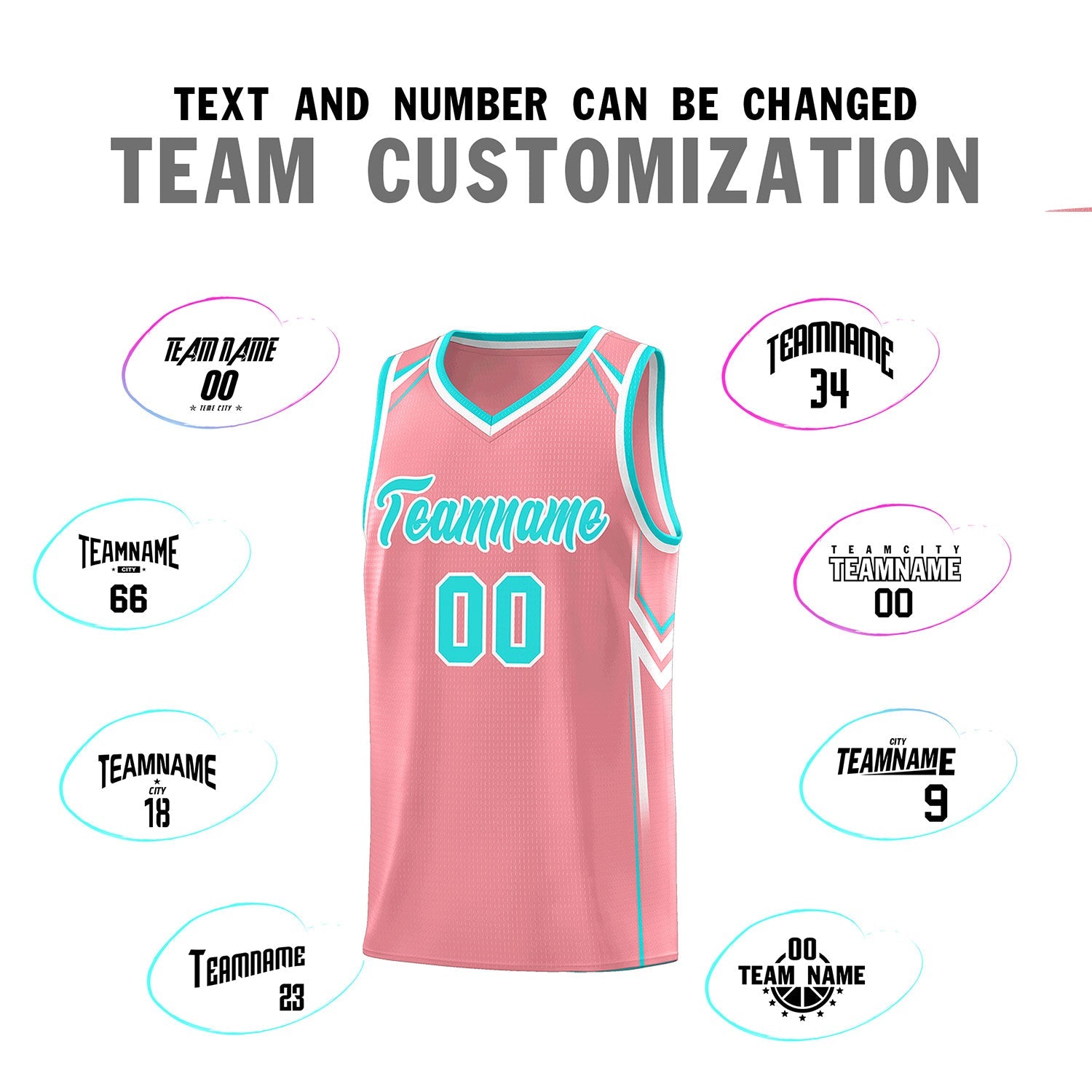 Custom Light Pink Arrow Graffiti Pattern Sports Uniform Basketball Jersey