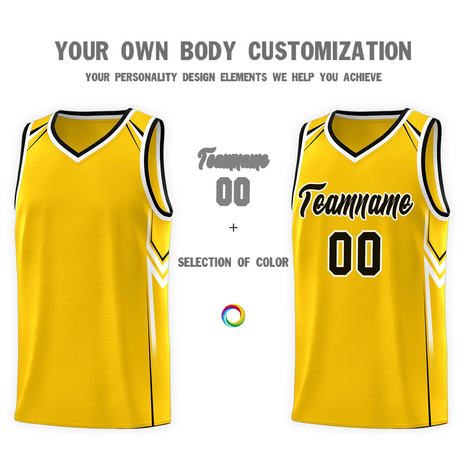 Custom Gold Arrow Graffiti Pattern Sports Uniform Basketball Jersey