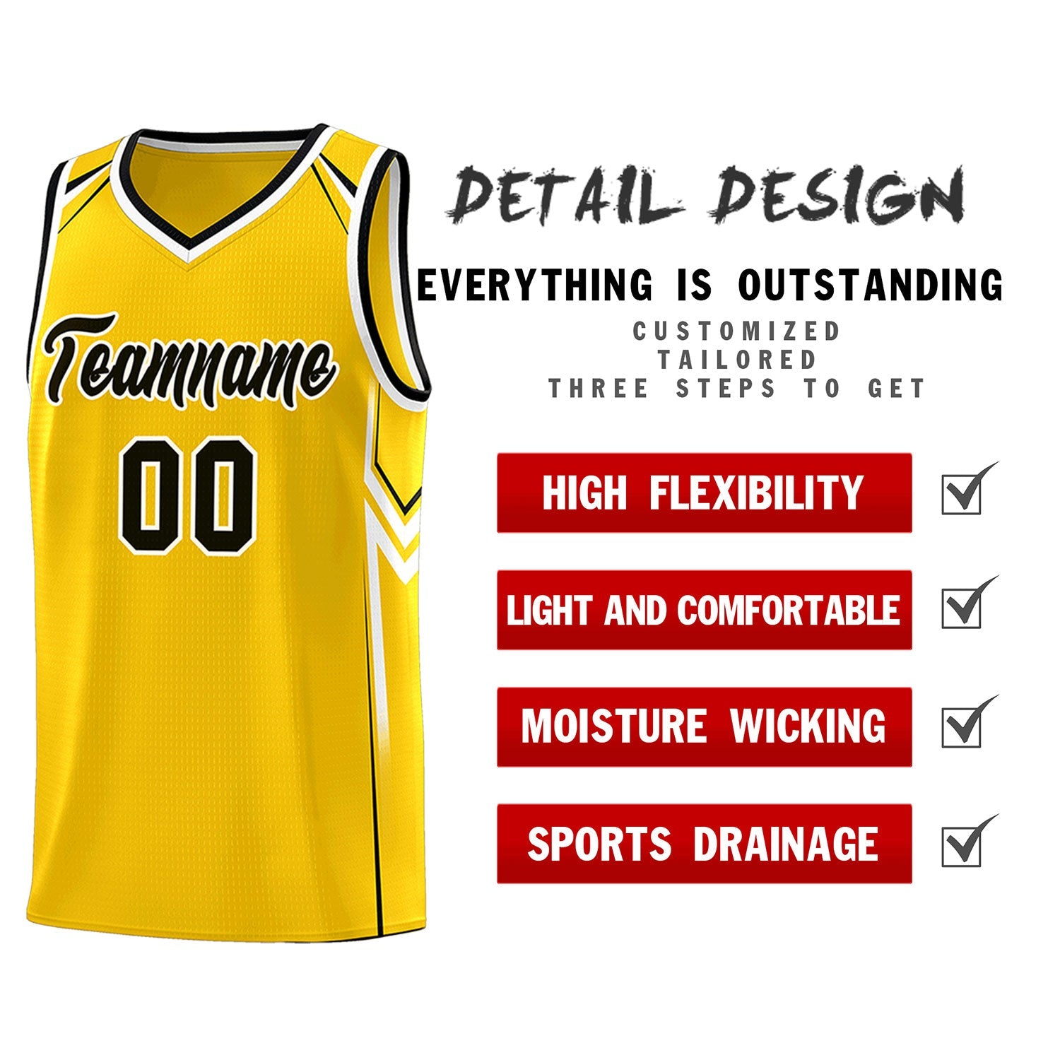 Custom Gold Arrow Graffiti Pattern Sports Uniform Basketball Jersey