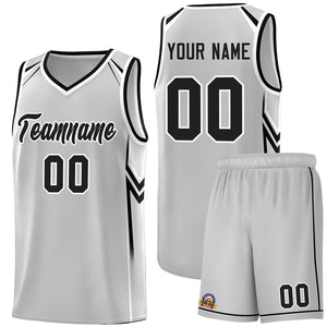 Custom Gray Arrow Graffiti Pattern Sports Uniform Basketball Jersey