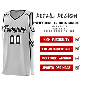 Custom Gray Arrow Graffiti Pattern Sports Uniform Basketball Jersey