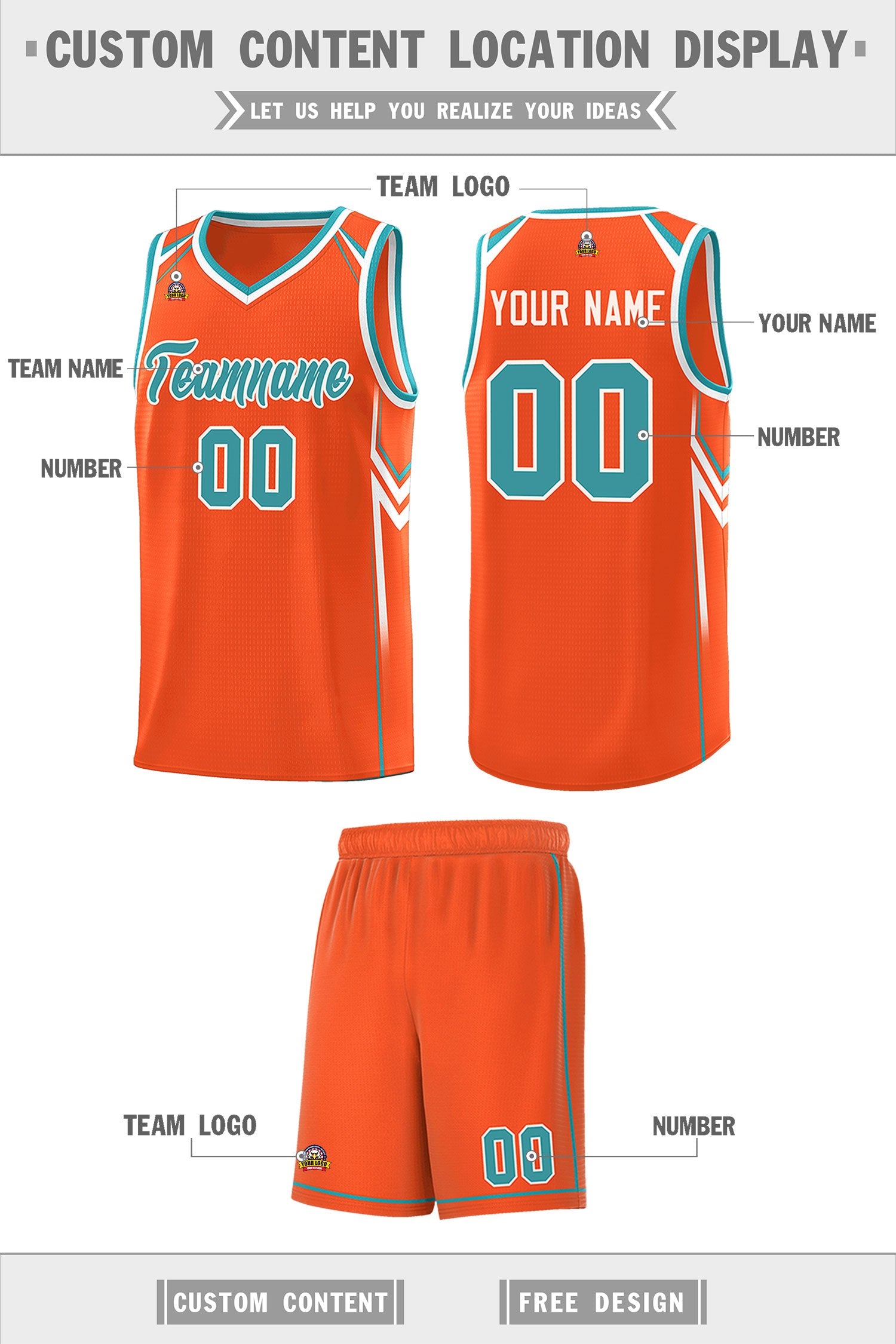 Custom Orange Arrow Graffiti Pattern Sports Uniform Basketball Jersey