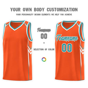 Custom Orange Arrow Graffiti Pattern Sports Uniform Basketball Jersey