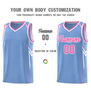 Custom Light Blue Arrow Graffiti Pattern Sports Uniform Basketball Jersey