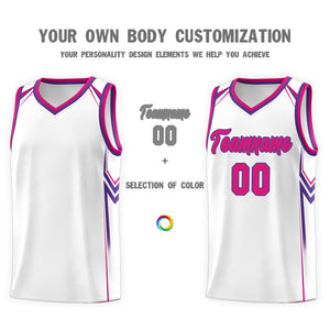 Custom White Arrow Graffiti Pattern Sports Uniform Basketball Jersey