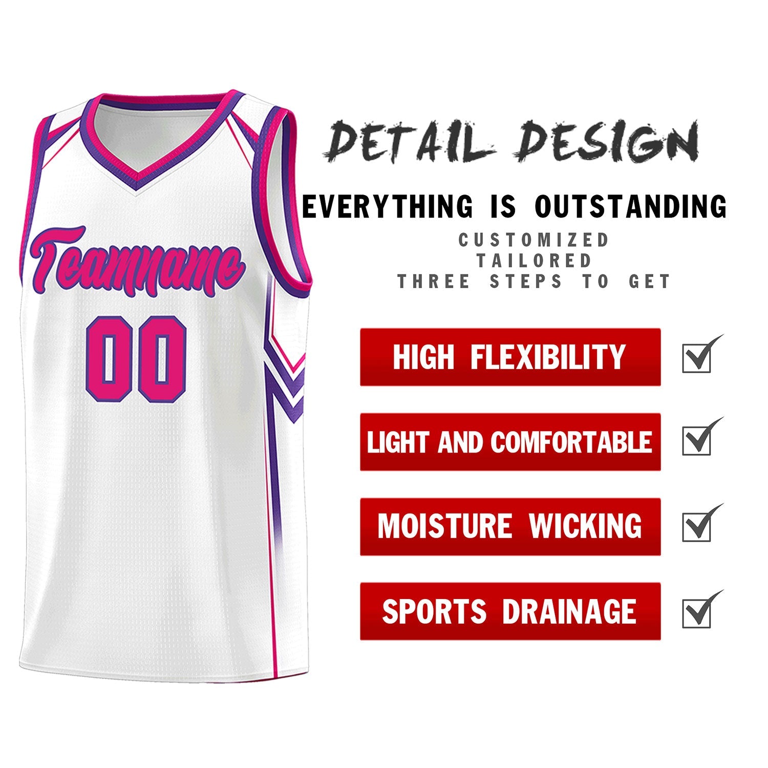 Custom White Arrow Graffiti Pattern Sports Uniform Basketball Jersey