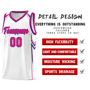 Custom White Arrow Graffiti Pattern Sports Uniform Basketball Jersey