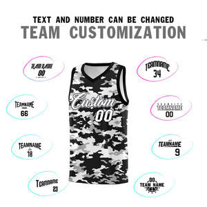 Custom Black Gray-White Personalized Camo Sets Sports Uniform Basketball Jersey