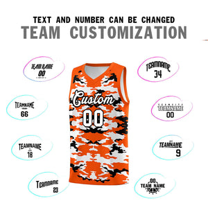 Custom Orange Black-White Personalized Camo Sets Sports Uniform Basketball Jersey