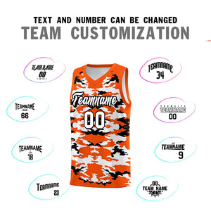 Custom Orange Black-White Personalized Camo Sets Sports Uniform Basketball Jersey