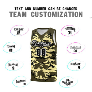 Custom Olive Black-Khaki Personalized Camo Sets Sports Uniform Basketball Jersey