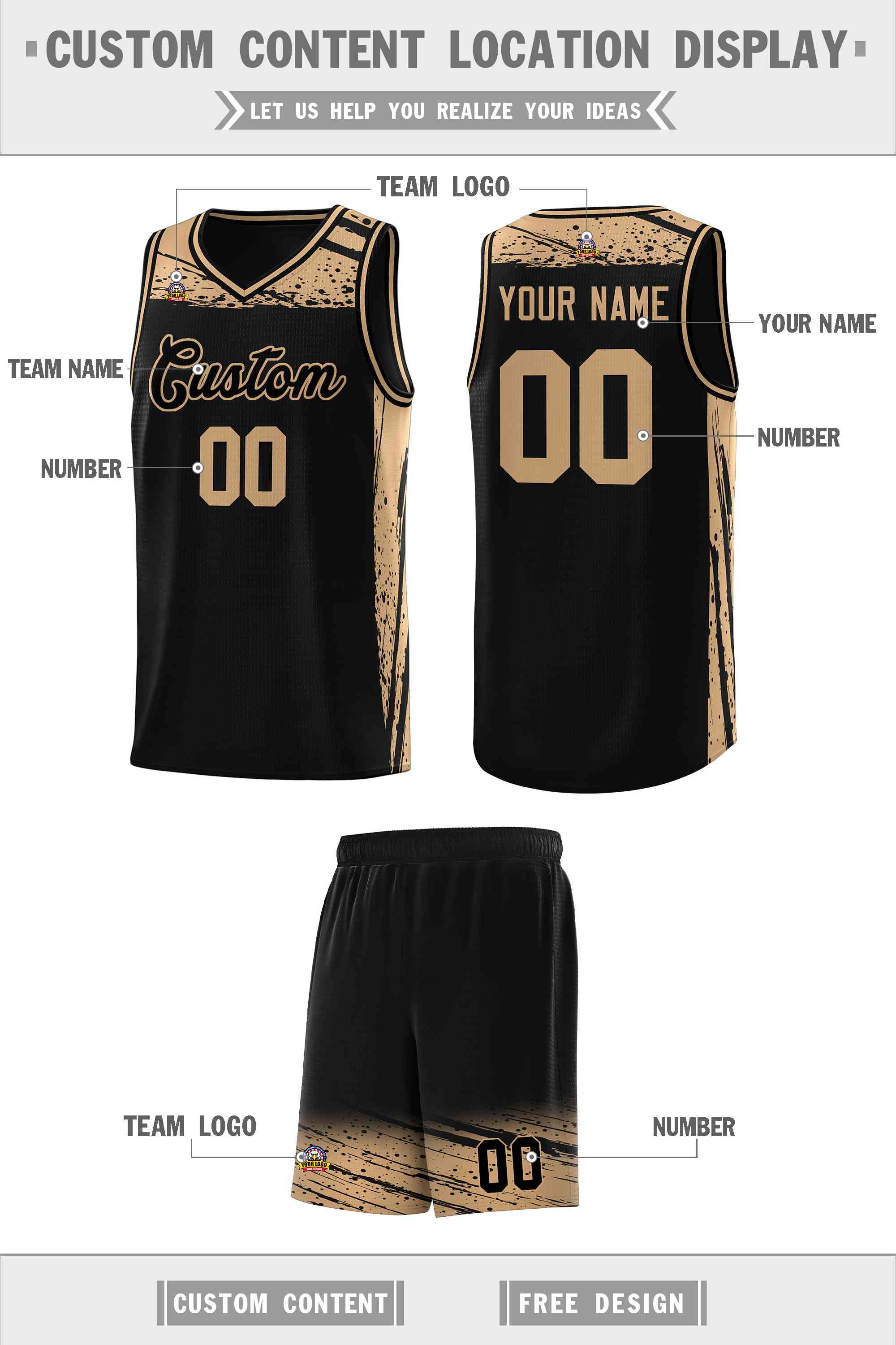 Black and gold basketball jersey online