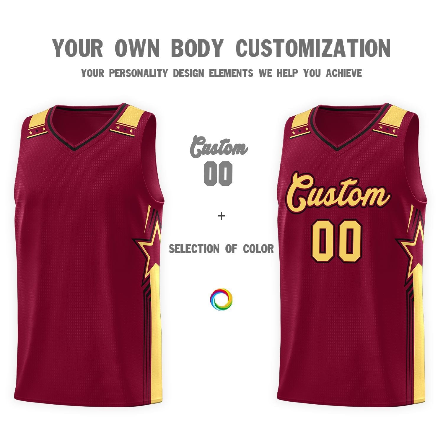 Custom Crimson Khaki Star Graffiti Pattern Sports Uniform Basketball Jersey