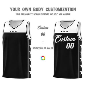 Custom Black White Color Block Sets Sports Uniform Basketball Jersey