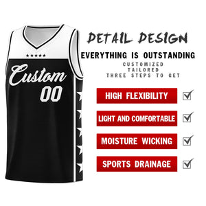 Custom Black White Color Block Sets Sports Uniform Basketball Jersey