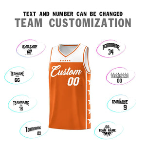 Custom Orange White Color Block Sets Sports Uniform Basketball Jersey